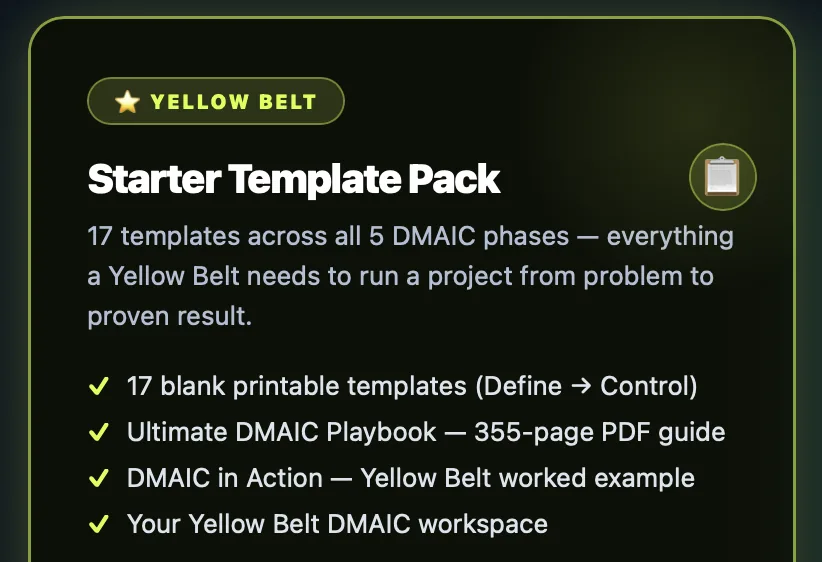 Premium Lean Six Sigma template packs Premium Lean Six Sigma template packs